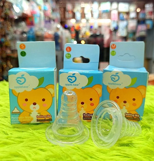 Feeding%20Liquid%20Silicone%20Nipplle%20Pacifier%20Nibbleer%20for%20Baby%20Bottle%20Replace%20-%202%20PCS%20(%20apple.bear)%20-%20Image%203
