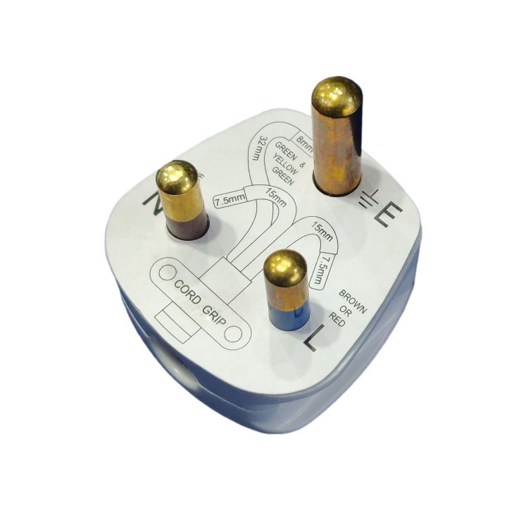 T&J%2015A%203%20Pin%20Round%20Plug%20Premium%20Quality%20100%25%20Copper%20White%20Connector%20Cord%20Adapter%20Electrical%20AC%20Power%20Socket%20-%20Image%203