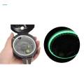 Style Camping Compass Mirror with Pouch Adjustable Declination for Outdoor Activities Navigation.