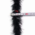 2 Meters Black Fluffy Marabou Feathers Boa Scarf Natural Turkey Feather On Ribbon Decor Wedding Dress Clothing Sewing Accessory.