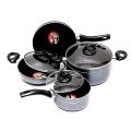 7 Pcs Cookware Set - Black and Ash. 