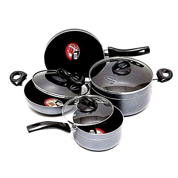 7 Pcs Cookware Set - Black and Ash