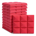 12 PCS Acoustic Foam Panels Soundproof Foam Wall Panels Soundproofing Wall KTV Room Red.