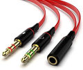 3.5mm Jack Headphone Earphone Audio Mic Y Splitter Cable for Pc Laptop. 