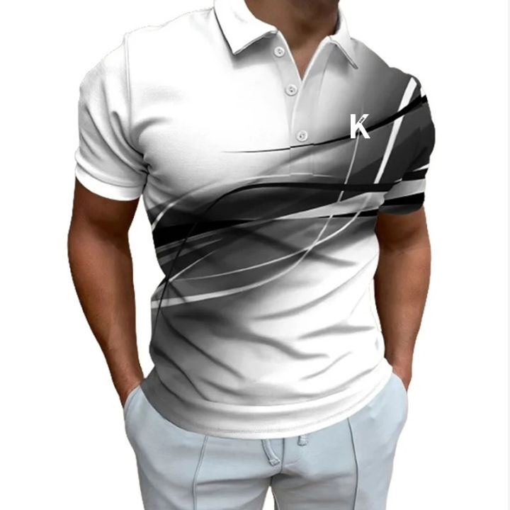 2024 Summer New Men Short Sleeve Slim Fit Lapel Polo Shirt .
