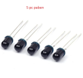 5mm ir led Receiver-5mm BLACK LED IR RECEIVER LED Sensor 5mm 940nm IR LED Lights Infrared Receivers RX LED Sensor Lights 5mm-5pcs. 