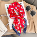 Flower Silk Square Scarf Women Satin Shawl Wrap Hijab Female Hair Band Wrist Luxury Headkerchief 70*70cm Echarpe 2024 Bandana.