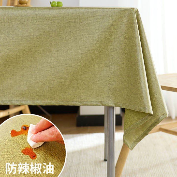 Cotton hemp tablecloth, waterproof and oil-proof, no-wash, laminated dustproof tablecloth, rectangular tablecloth, coffee table, table mat decorative cloth