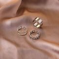 3 Pcs Women's Fashion Ring Set, Metal Geometry Rings for Ladies and Girls, Mixed Size. 