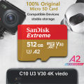 SanDisk Extreme microSDXC Memory Card Original A2 U3 UHS-I Cards USB3.0 4K Flash micro SD Card for Camera GoPro DJI Nintendo.