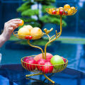 Fruit plate, living room, coffee table, Internet celebrity household, new high-end fruit plate, creative wrought iron, high-value large tray, ins style.