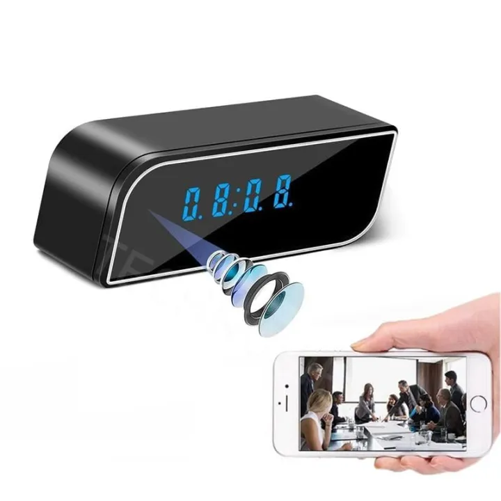 WiFi Camera 1080p Motion Detection Digital Clock Portable Rechargeable ...