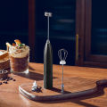 PARACITY Black Automatic Coffee Beater Milk Frother Cream Beat Eggs Food Mixer Making Coffee Flowers Kitchen Coffee Supplies. 