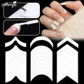 Monja 2 Sheet French Tip Guides Nail Sticker White Manicure Stripe Lines Adhesive Decals Nail Art DIY Professional Tool.