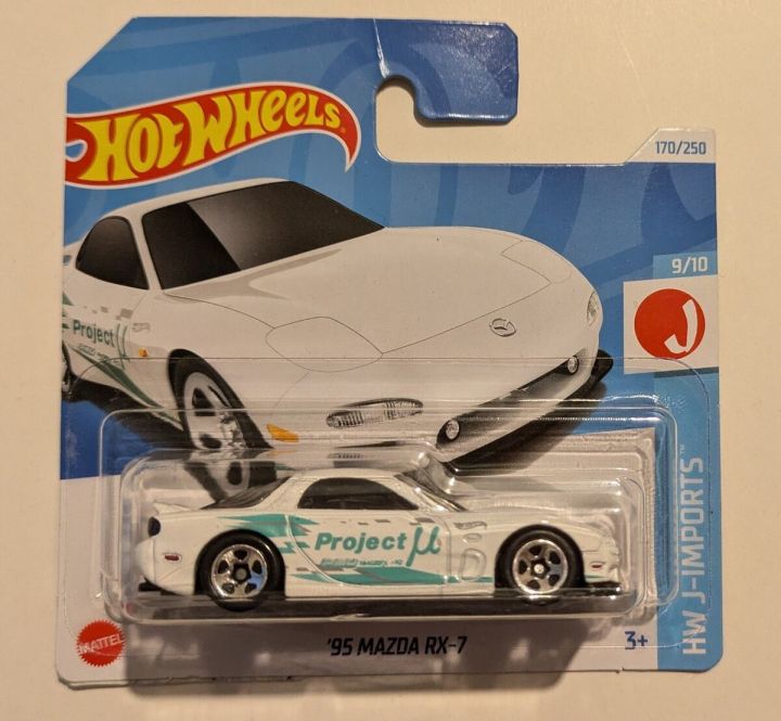 Hot Wheels 2024 Release Mainline [SHORT CARD VARIENT] 95 Mazda RX-7, Scale - 1:64