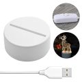 Acrylic 3D LED Lamp Base Table Night Light Holder ABS USB Lighting Accessories. 