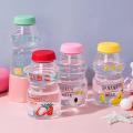 450ml Yogurt Plastic Water Bottle With Strap Cute Carton Kawaii Tour Fruit Drinking Milk Bottle Portable Leakproof Cute Bottle.