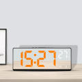 LED display Digital alarm clock Sleek design Table clock 12/24-hour format Voice control clock Night mode Desktop clock Temperature clock for Bedroom clock Office clock Travel clock Ideal for students.