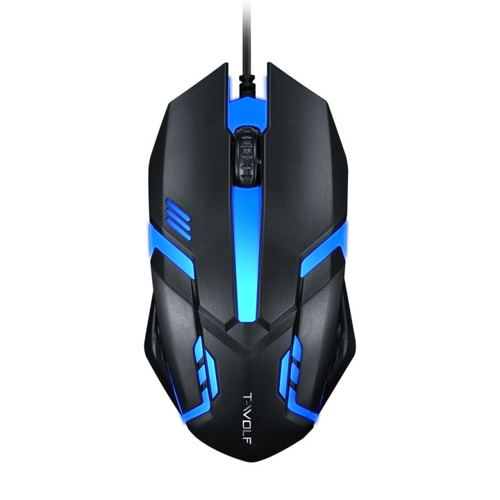 HXSJ%20T-WOLF%20V1%20Wired%20Gaming%20Mouse%203%20Button%207%20Colorful%20Backlight%201200%20DPI%20Office%20Mouse%20Built-in%20Weights%20for%20Laptop/PC%20-%20Image%202