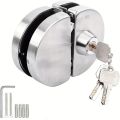 Heavy Duty 3 Keys Office Glass Door Lock 13-18mm No Need Drilling Glass Display Cabinet Locks Stainless Steel Rotary Sliding Room Door Locks Shop. 