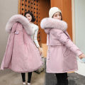 Women Parka Fashion Long Coat Wool Liner Hooded Parkas 2022 New Winter Jacket Slim with Fur Collar Warm Snow Wear Padded Clothes.