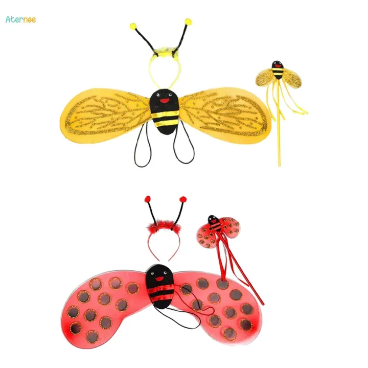 Child%20Honey%20Bee%20Costume%20Kids%20Girls%20Bee%20Dress%20Up%20Headband%20Party%20-%20Image%204