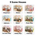 Koala Kitchen DIY Scene Miniature Furniture 1/12 Sunshine Villa Model Bunny Cooking Toys House For Dollhouse Girl Birthday Gift. 
