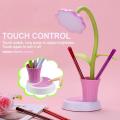 LED Desk Lamp with Pen Holder, USB Table Lamp Bedside Lamp Flexible Reading Lamp with Touch Sensor for Kids Children. 