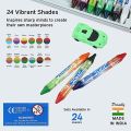 doms wax crayons bi colours 24 shades.