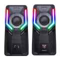 Computer Speakers 2.0 Stereo Volume Control with Rgb Lights USB Powered Gaming Speakers for Desktop/Phone/. 