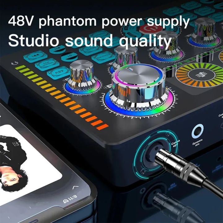 Professional%20Performance%20Q7%20Sound%20Card%20Audio%20Mixer%20for%20Recording%20Live%20Streaming%20Sound%20Card%20Kit%20-%20Image%203