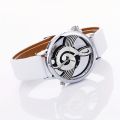 Music Note Quartz Watch Casual Hollow Out Analog PU Leather Wrist Watch For Women Men.