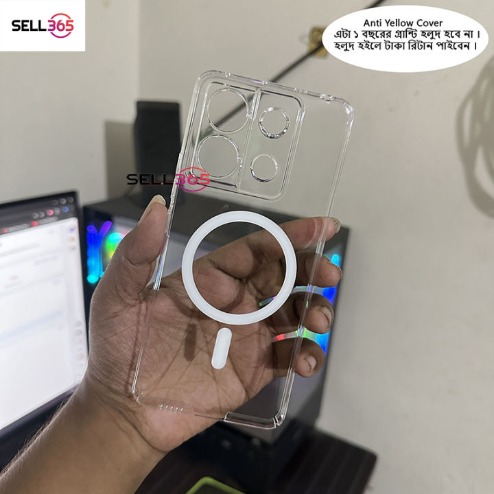 Xiaomi%20Redmi%20Note%2013%205G%20Berlia%20Transparent%20Magnatic%20Magsafe%20Anti%20Yellow%20Clear%20Protective%20Phone%20Case%20Back%20Cover%20-%20Image%203