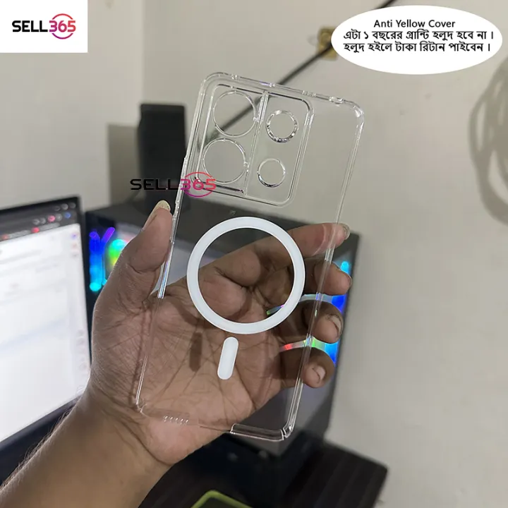 Xiaomi%20Redmi%20Note%2013%205G%20Berlia%20Transparent%20Magnatic%20Magsafe%20Anti%20Yellow%20Clear%20Protective%20Phone%20Case%20Back%20Cover%20-%20Image%203