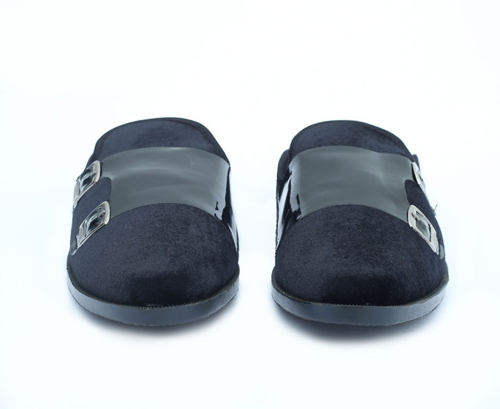 New%20Fashionable%20Velvet%20Half%20Shoe%20For%20Men%20Black%20-%20Image%204