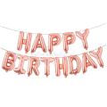 Happy Birthday Foil Balloons 16 inch Letters Banner Party Decoration - Rose Gold. 