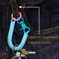 Heavy-Duty Spring Keychain Stretchy Spiral Spring Coil Retractable Coil Springs With Metal Clasp Key Chain Holder Lanyard.