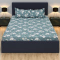 Digital Home Tex Cotton 8.5/7.5 Feet Double Size Bedsheet with Two Pillow Covers - Elegant Bed Sheet Design for Sophisticated Bedrooms. 
