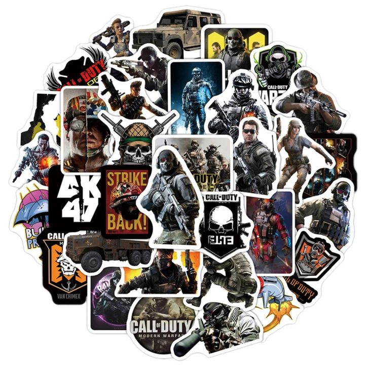 10/30/50PCS Cool Game Call of Duty Stickers Decals Car Travel Luggage Guitar Fridge Laptop DIY Graffiti Funny Sticker Kid Toys