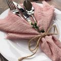 10pcs Cloth Napkin (17x17'') Serving Table Decor Dinner Towel for Kitchen Plates Mat Wedding Decoration Party Linen Fabric Gauze. 