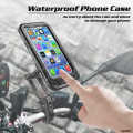 Waterproof Bike Phone Holder Case Universal Motorcycle Bicycle Phone Mount 360 Rotation Adjustable Handlebar Clip Stand.