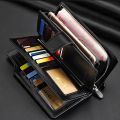 Long leather card holder wallet for men and women Long purse High Quality Wallets. 