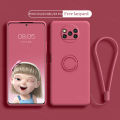 Phone Case For Xiaomi POCO X3 NFC POCO X3 POCO X3 Pro Casing Liquid Silicone Ring Bracket Soft TPU Back Cover With Lanyard. 