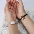 2Pcs Couples Matching Bracelet Magnet Cute Bear Rabbit Pendant Braslet Elastic Rope Paired Braclet Parent Child Brazalete. 