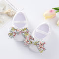 Sweet Flower Baby Girls Shoes Retro Toddlers Footwear Bow Shoes Infant Soft Bottom Flats 0-18M Anti-slip Toddler Shoes.