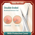 2 in 1 Blackhead Remover, Comedone Pimple Extractor Tool Double Ended Acne Needle Acne Removal Kit with Protective Cover. 