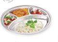 Stainless Steel Round Dining Plate With 4 Compartments - Ideal For Lunch And Dinner. 