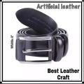 Black Leather Formal Belt For Men. 