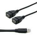 EF USB 2.0 A 1 Male to 2 Dual USB Female Data Hub Power Adapter Y Splitter Cable.