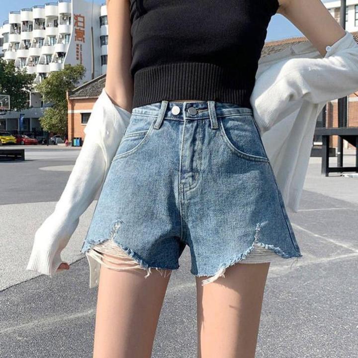 Retro Do the Old Cowboy Shorts Women's Summer Popular Hot Girl High Waist Slimming Slim Straight Hot Pants Women's Fashionins